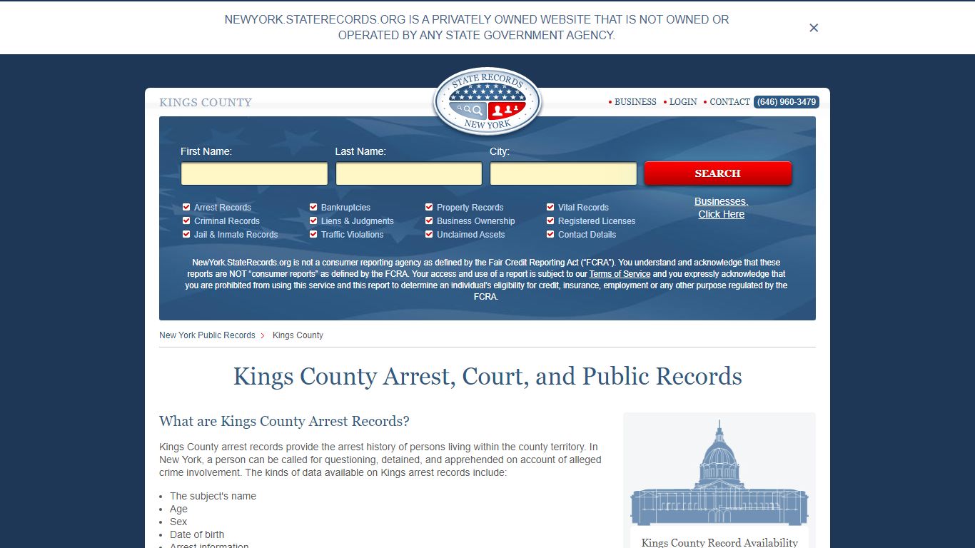 Kings County Arrest, Court, and Public Records